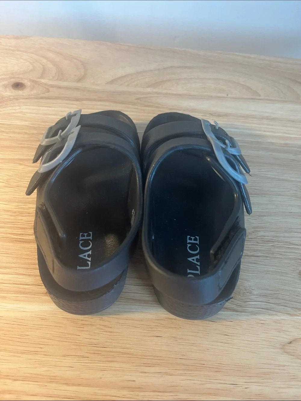 Place Black Double-Buckle Kids Sandals